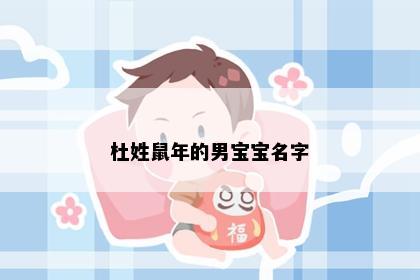 杜姓鼠年的男宝宝名字